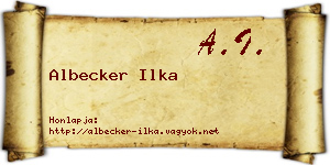 Albecker Ilka névjegykártya